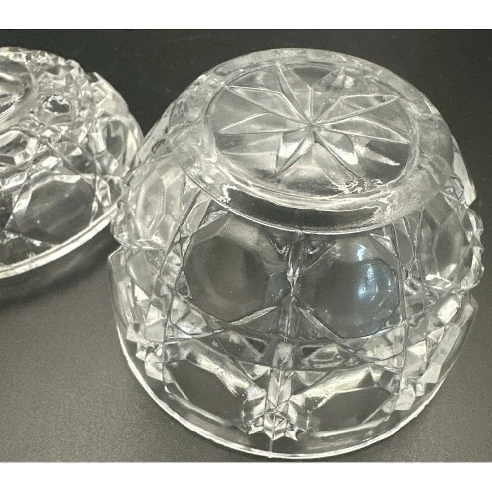 Vtg Anna Hutte Crystal Apple Shape Dish Trinket Box Jewelry Lead Crystal Germany